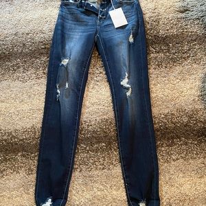 KanCan distressed high rise super skinny jeans